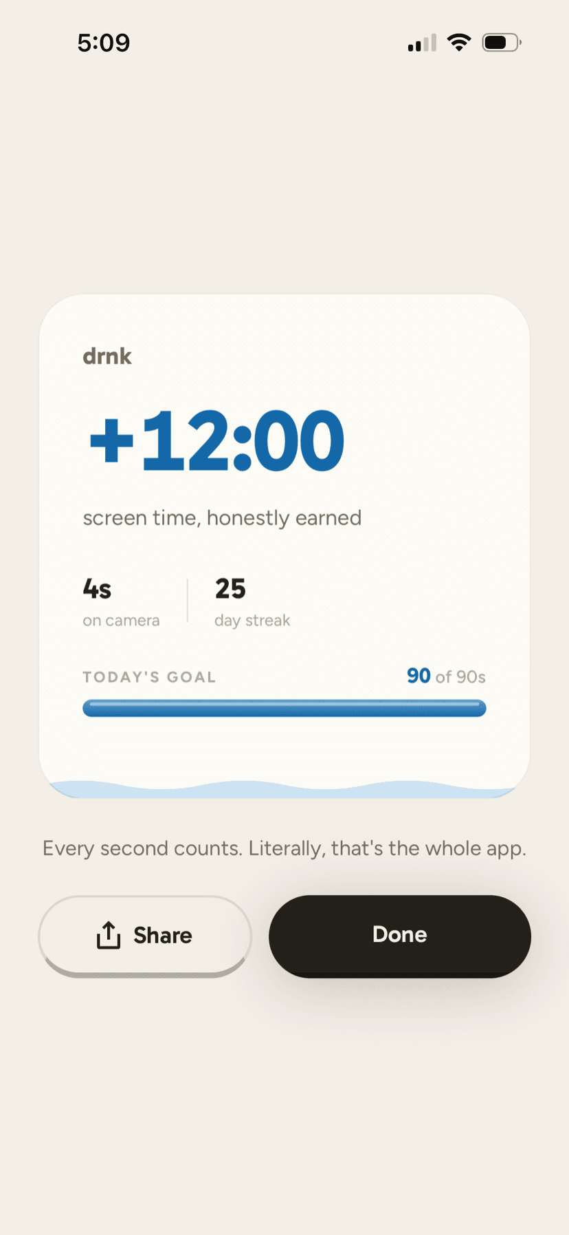 drnk Summary screen